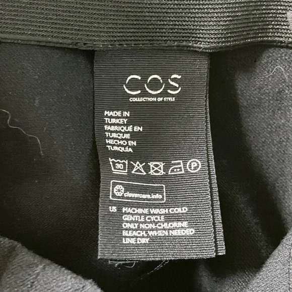 COS Black Cropped Cigarette Stretch Pants Neutral Contemporary Womens 10 - Picture 8 of 8